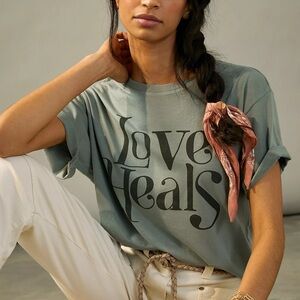 Anthropologie Love Heals Graphic Tee